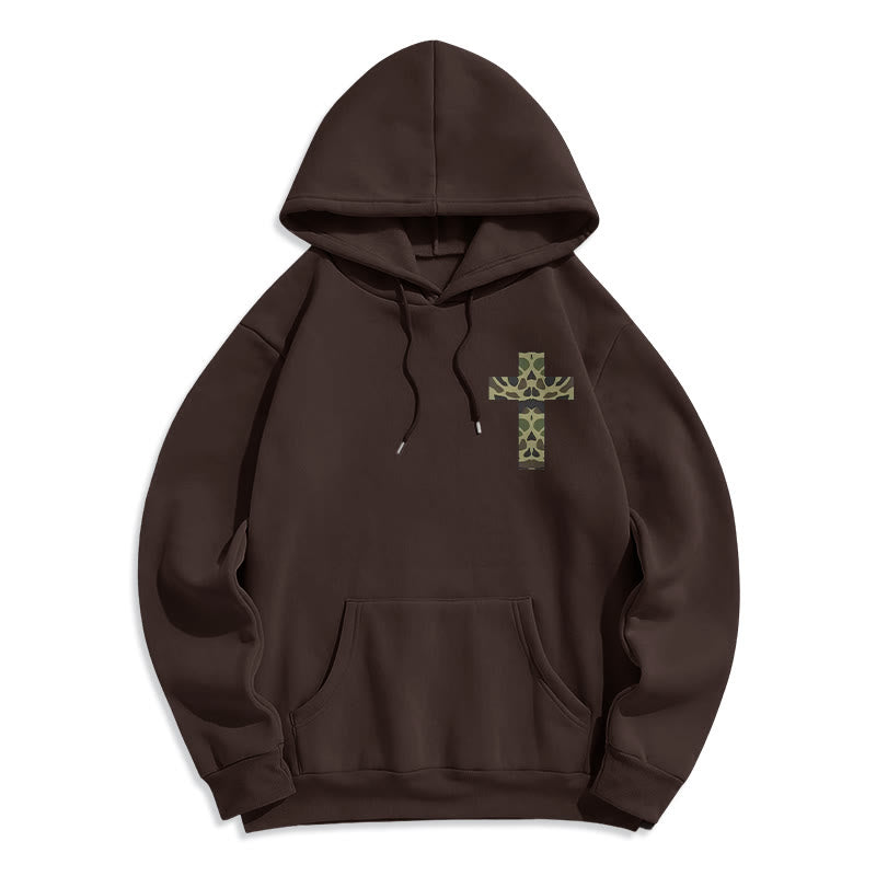Christianartworkshop  Philippians 4:13 with Camouflage Cross Fleece Lined Polyester Hoodie - image 13