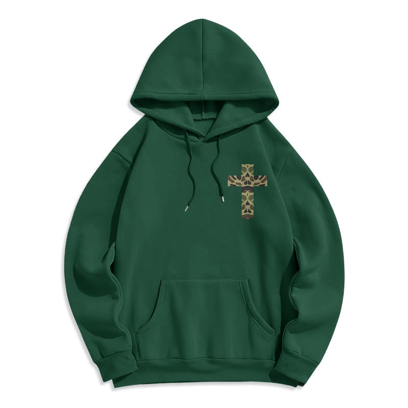 Christianartworkshop  Philippians 4:13 with Camouflage Cross Fleece Lined Polyester Hoodie - image 10