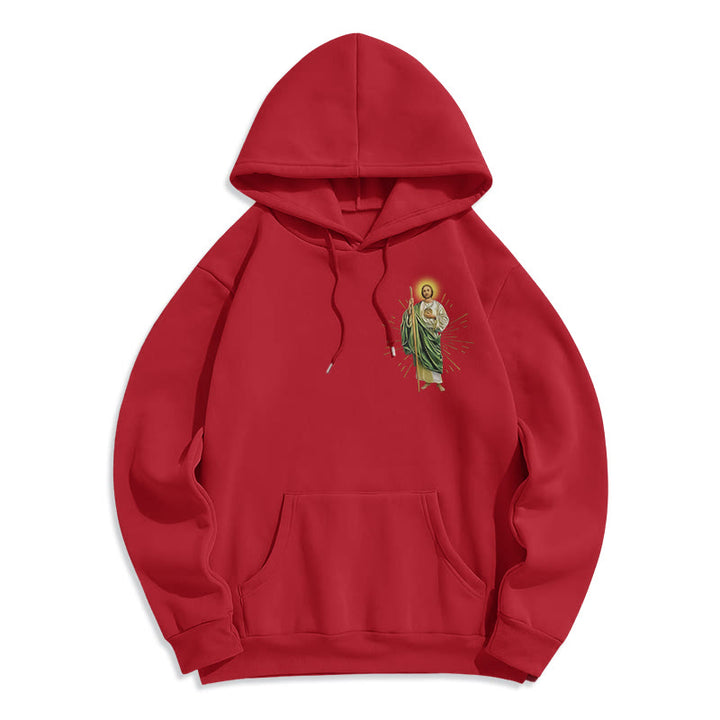 Christianartworkshop St. Jude Always by My Side Fleece Lined Polyester Hoodie - image 10