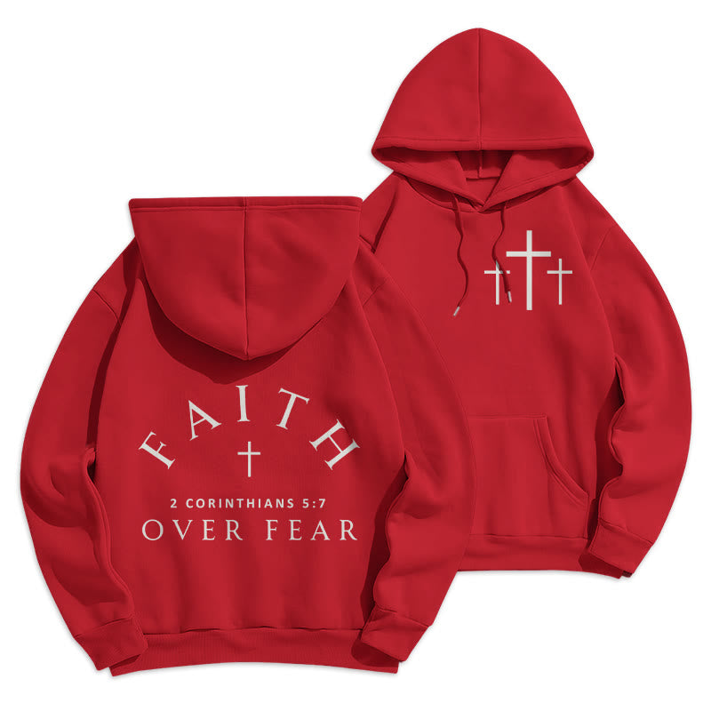 Christianartworkshop 2 Corinthians 5:7 Faith Fleece Lined Polyester Hoodie - Red - 2XL - image 12