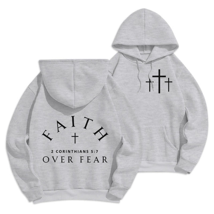 Christianartworkshop 2 Corinthians 5:7 Faith Fleece Lined Polyester Hoodie - Grey - 2XL - image 9
