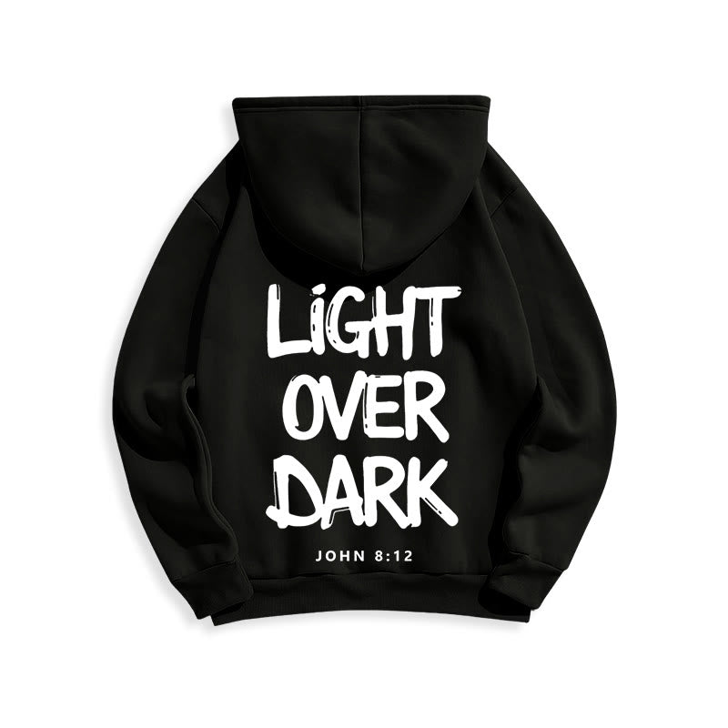 Christianartworkshop Light Over Dark John 8:12 Fleece Lined Polyester Hoodie - image 17