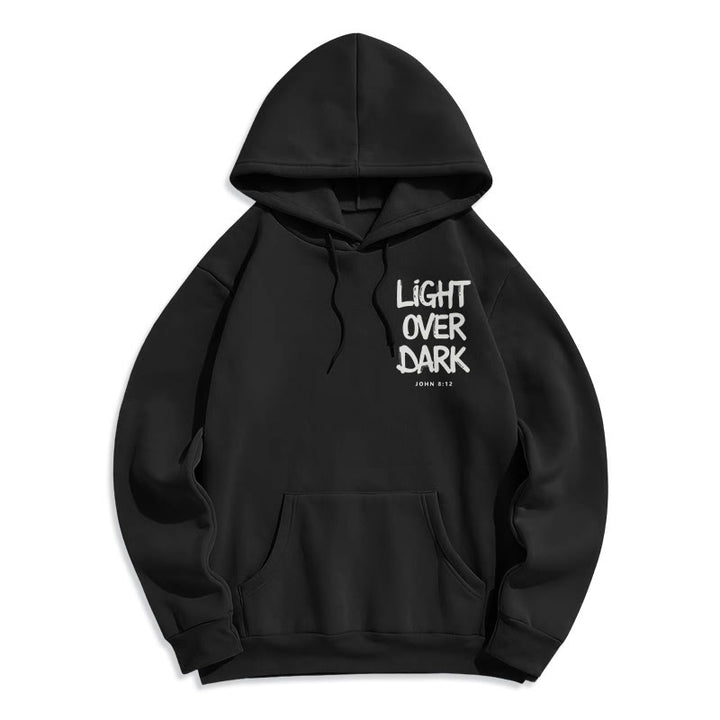 Christianartworkshop Light Over Dark John 8:12 Fleece Lined Polyester Hoodie - image 16
