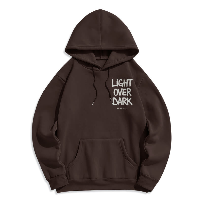 Christianartworkshop Light Over Dark John 8:12 Fleece Lined Polyester Hoodie - image 14