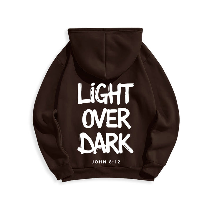 Christianartworkshop Light Over Dark John 8:12 Fleece Lined Polyester Hoodie - image 15