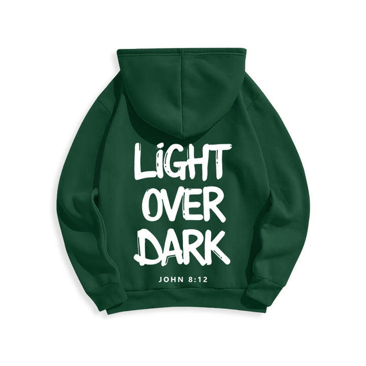 Christianartworkshop Light Over Dark John 8:12 Fleece Lined Polyester Hoodie - image 11
