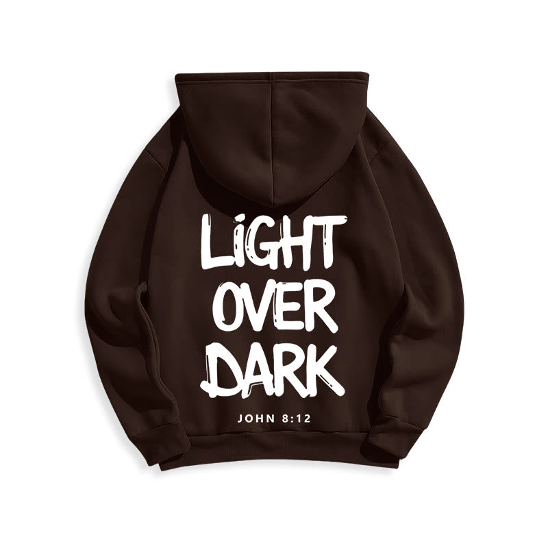 Christianartworkshop Light Over Dark John 8:12 Fleece Lined Polyester Hoodie - image 14