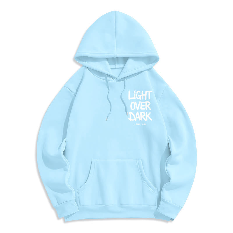 Christianartworkshop Light Over Dark John 8:12 Fleece Lined Polyester Hoodie - image 4