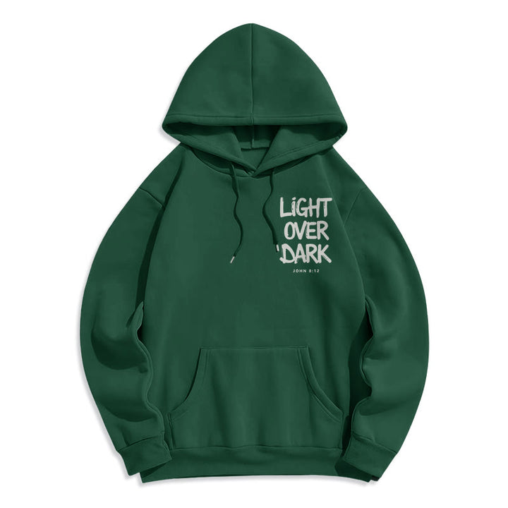 Christianartworkshop Light Over Dark John 8:12 Fleece Lined Polyester Hoodie - image 11