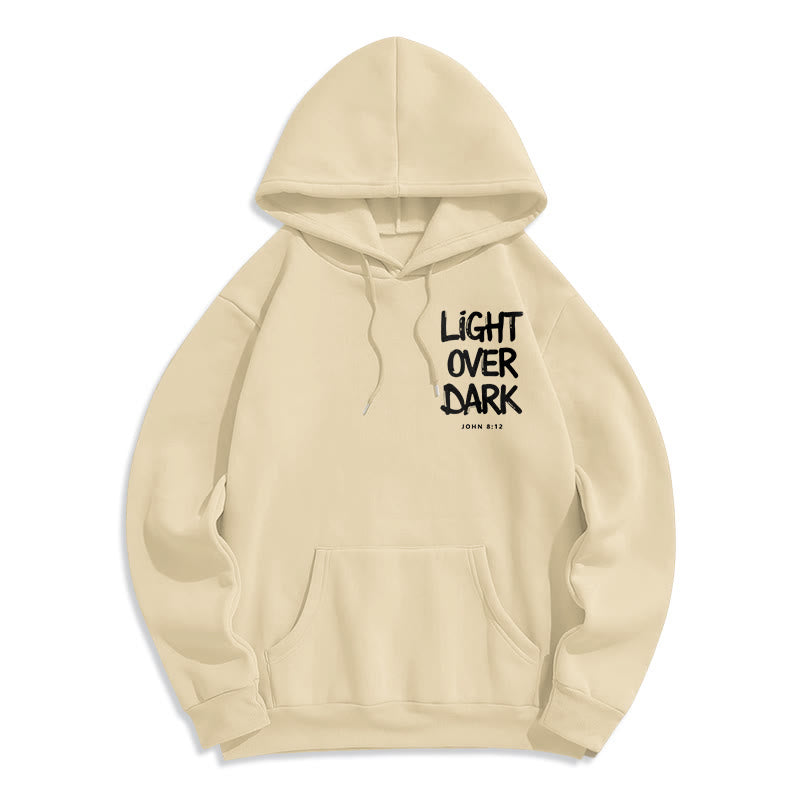 Christianartworkshop Light Over Dark John 8:12 Fleece Lined Polyester Hoodie - image 7