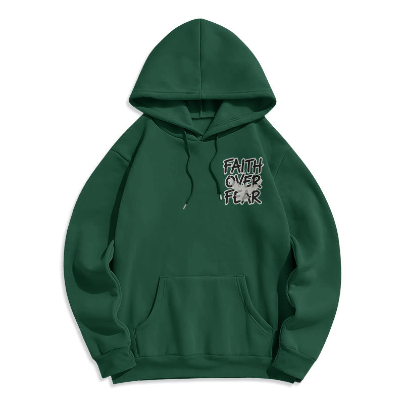 Christianartworkshop Faith Over Fear 2 Timothy 1:7 Fleece Lined Polyester Hoodie - image 1