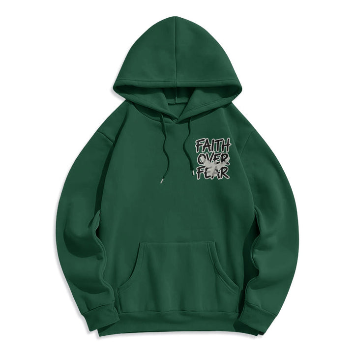Christianartworkshop Faith Over Fear 2 Timothy 1:7 Fleece Lined Polyester Hoodie - image 1