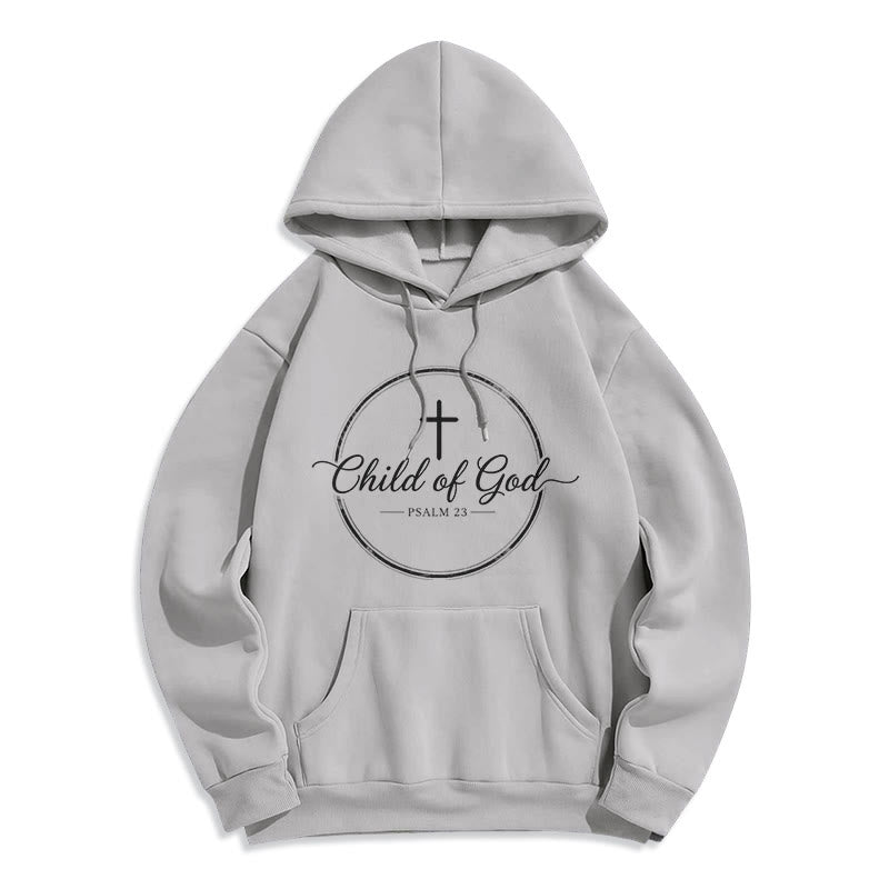 Christianartworkshop Child of God Psalm 23 Fleece Lined Polyester Hoodie - Grey - 2XL - image 6