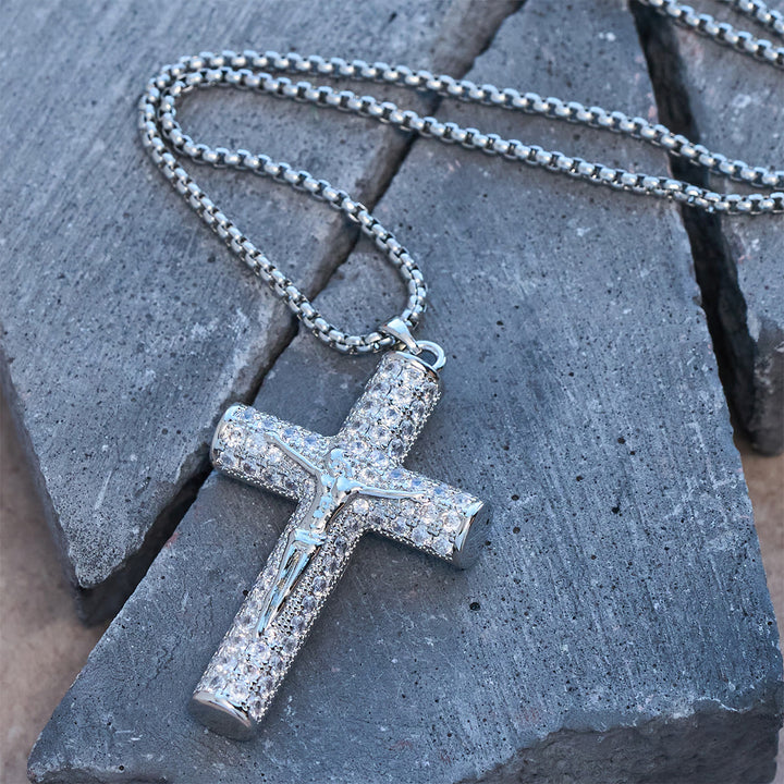 Christianartworkshop Jesus Crucifix Paved Necklace: Sparkling Detail for Faith & Daily Style - image 9