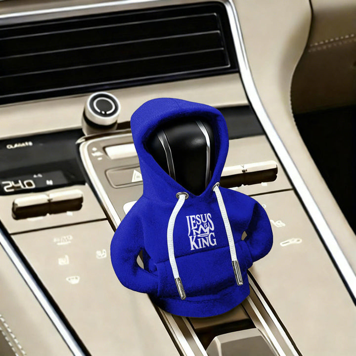 Christianartworkshop Jesus Is My King Hoodie Car Shift Cover: A Royal Proclamation - Navy Blue - image 7