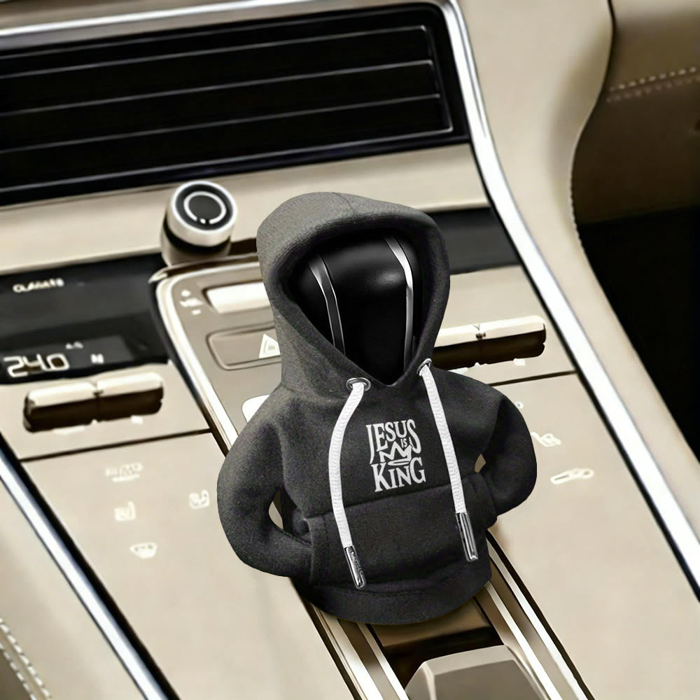 Christianartworkshop Jesus Is My King Hoodie Car Shift Cover: A Royal Proclamation - Black - image 3