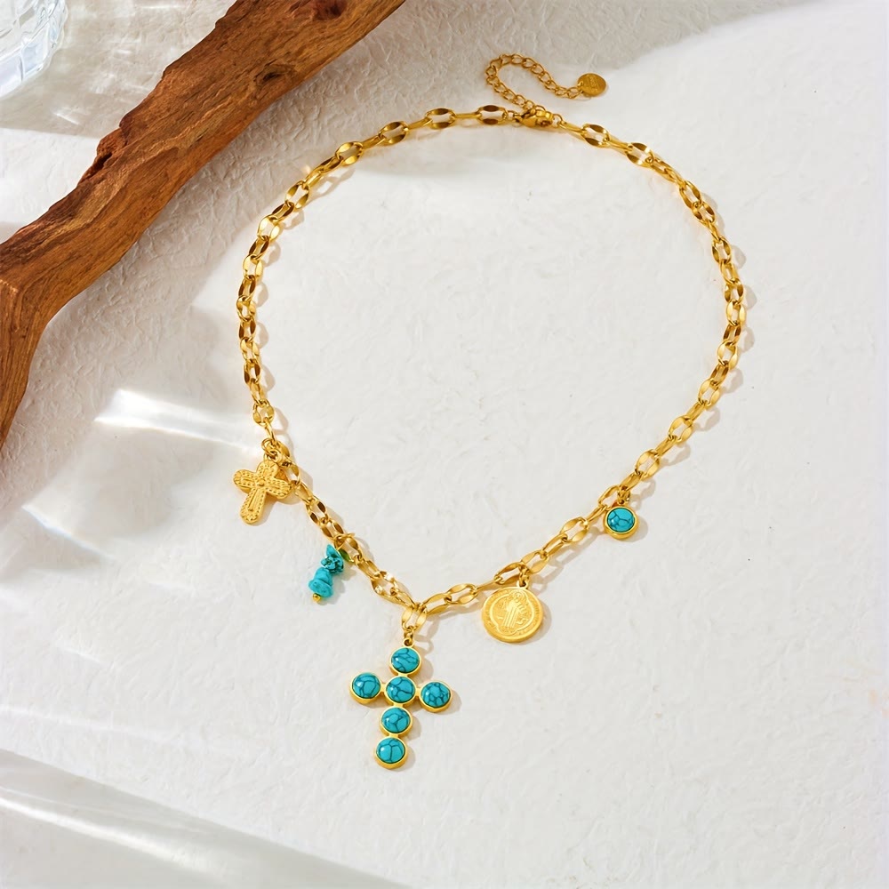 Christianartworkshop Three-Style Cross & Medal Necklace: Delicate Devotion for Daily Wear - image 4