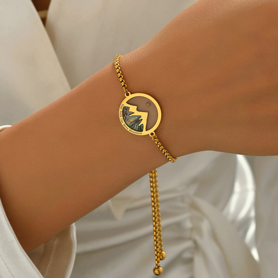 Christianartworkshop 2-Color Mustard Seed & Mountain Bracelet: Steadfast Faith for Daily Wear - Golden - image 0