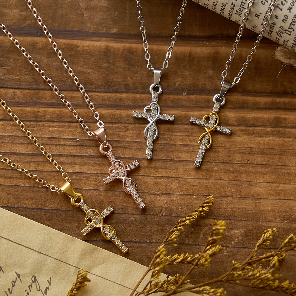 Christianartworkshop Multicolored Elegant Infinity Heart Cross Pendant Necklace - image 0
