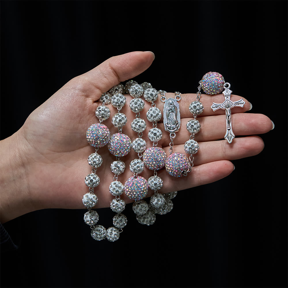 Christianartworkshop Sparkling Bead Rosary with Our Lady & Crucifix: Quiet Reminder of Grace & Devotion - image 1