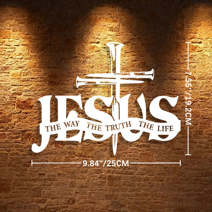 Christianartworkshop Faithful Jesus & Cross Design Metal Wall Decor Home Decoration - 15.7"*11.2"0.04"/40*28.7*0.1cm - Silver - image 28