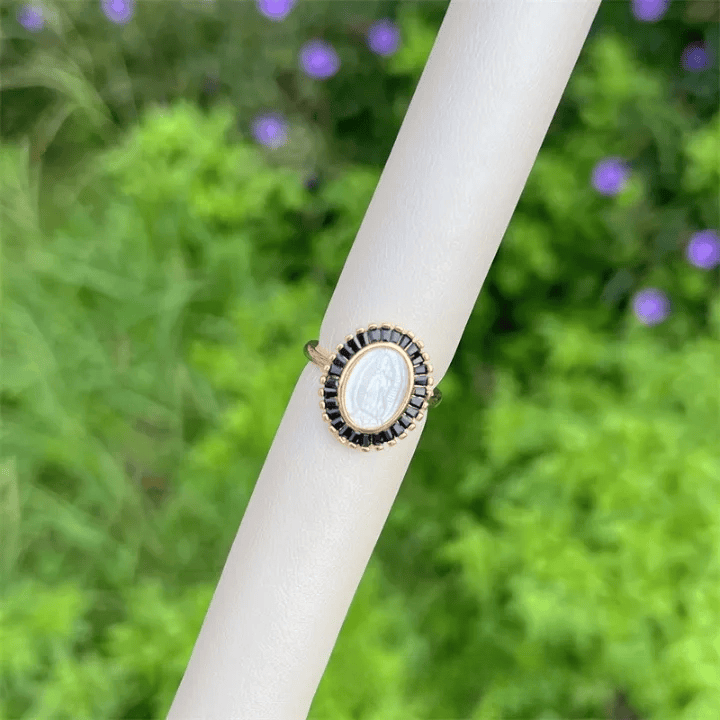 Christianartworkshop Multi-Tone Zircon Our Lady Ring: Soothing Grace for Busy Days - Black(Suitable for US sizes 6-11) - image 4