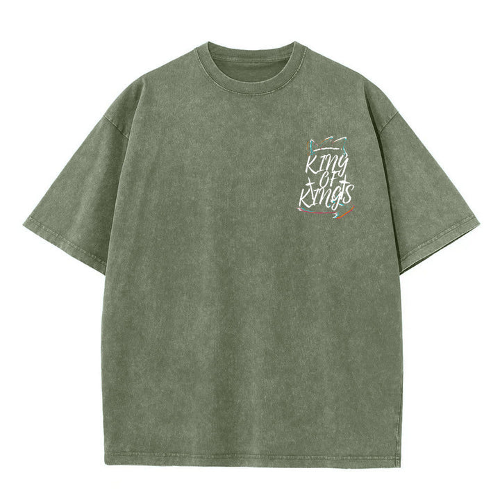 Christianartworkshop King Of Kings Unisex Washed T-shirt - image 13