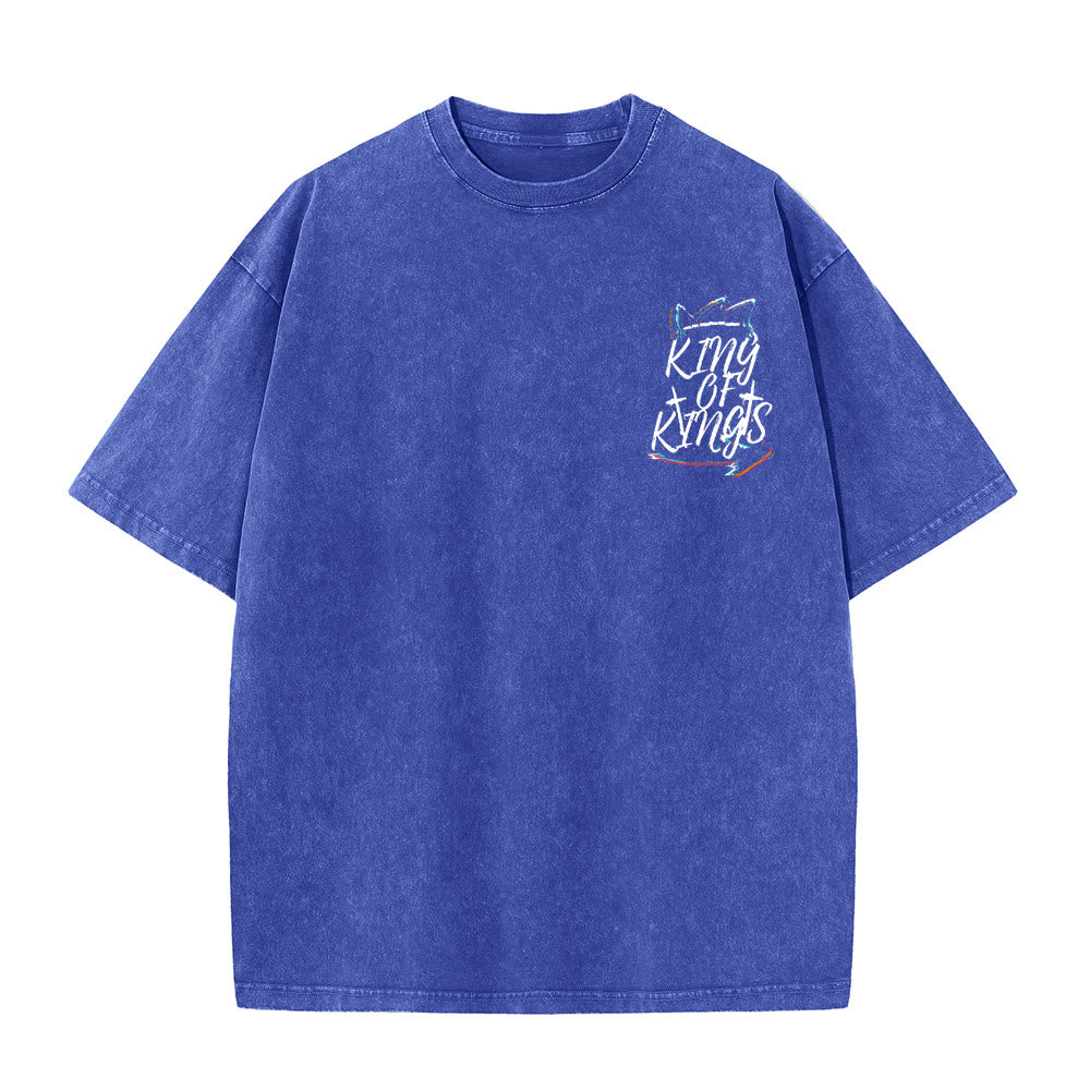 Christianartworkshop King Of Kings Unisex Washed T-shirt - image 6