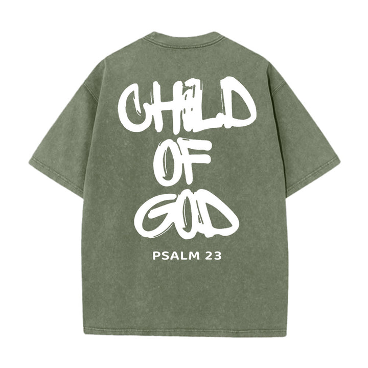 Christianartworkshop "CHILD OF GOD" Washed T-Shirt - Dark Green - 5XL - image 11
