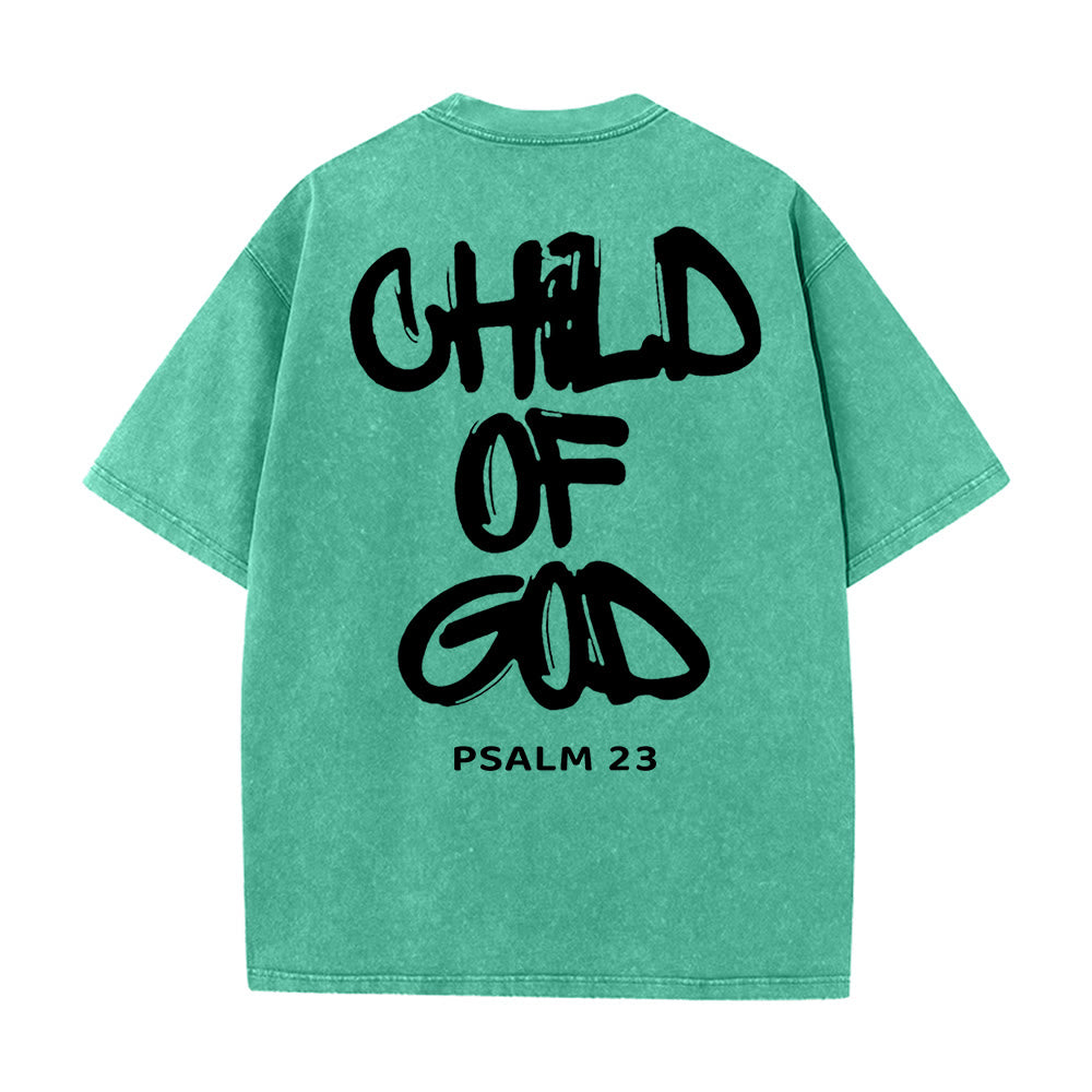 Christianartworkshop "CHILD OF GOD" Washed T-Shirt - Green - 5XL - image 14