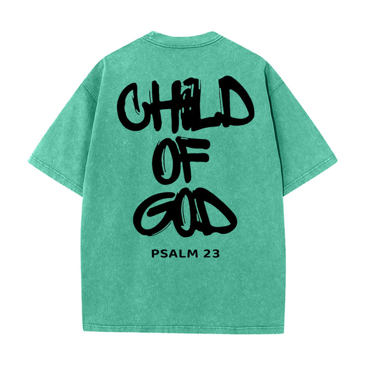 Christianartworkshop "CHILD OF GOD" Washed T-Shirt - Green - 5XL - image 14