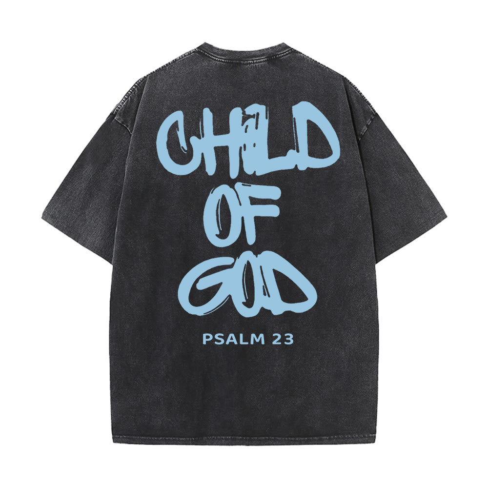 Christianartworkshop "CHILD OF GOD" Washed T-Shirt - Black - 5XL - image 0