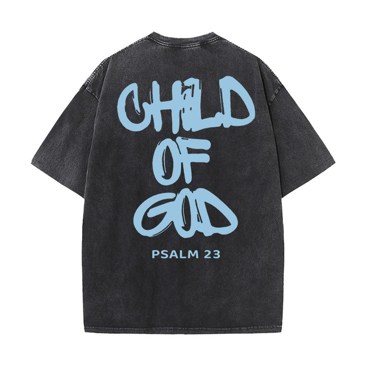 Christianartworkshop "CHILD OF GOD" Washed T-Shirt - Black - 5XL - image 0