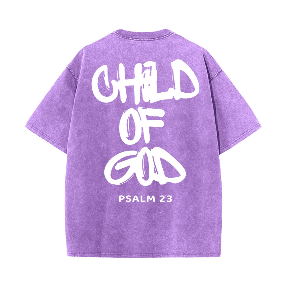 Christianartworkshop "CHILD OF GOD" Washed T-Shirt - Purple - 5XL - image 20