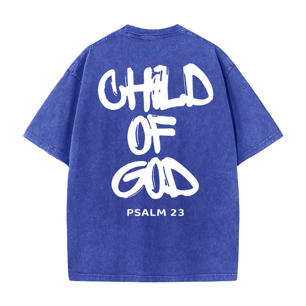 Christianartworkshop "CHILD OF GOD" Washed T-Shirt - Blue - 5XL - image 8