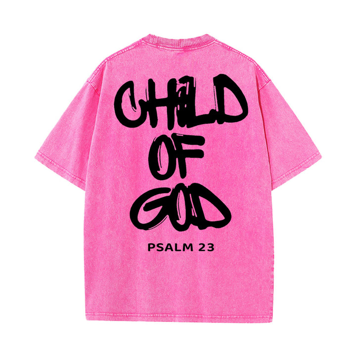 Christianartworkshop "CHILD OF GOD" Washed T-Shirt - Pink - 5XL - image 10