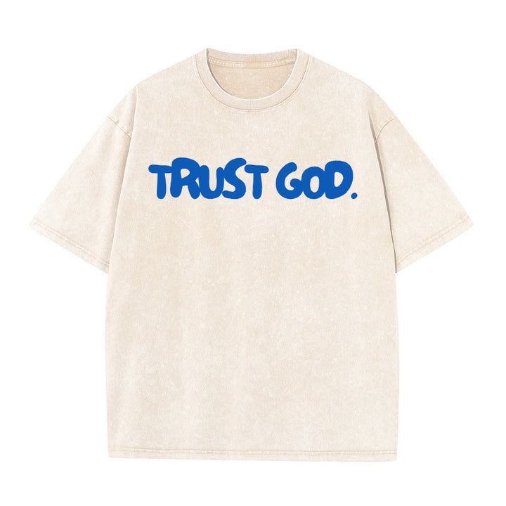 Christianartworkshop Trust In God Unisex Washed T-Shirt - Apricot - 5XL - image 3
