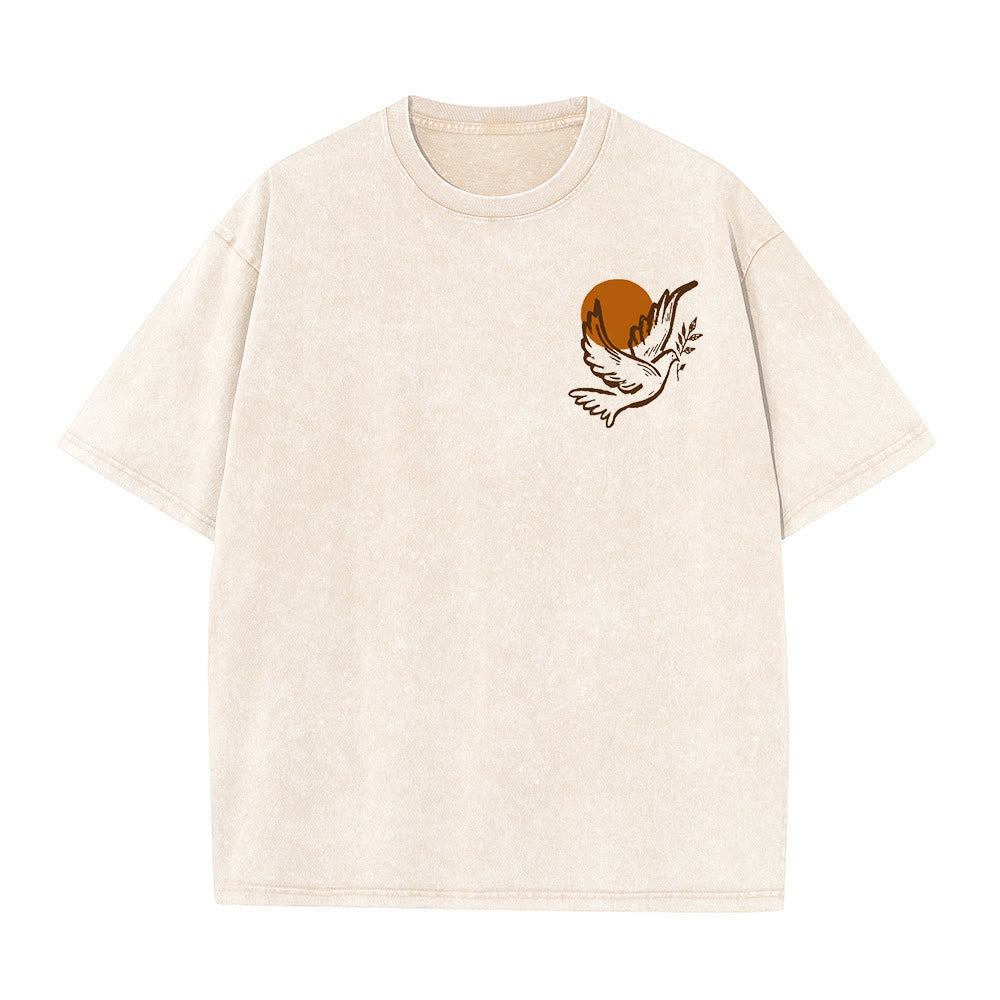 Christianartworkshop Spirit of the Lord and Freedom Unisex Washed T-Shirt - image 3