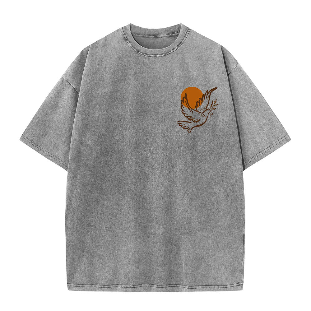 Christianartworkshop Spirit of the Lord and Freedom Unisex Washed T-Shirt - image 7