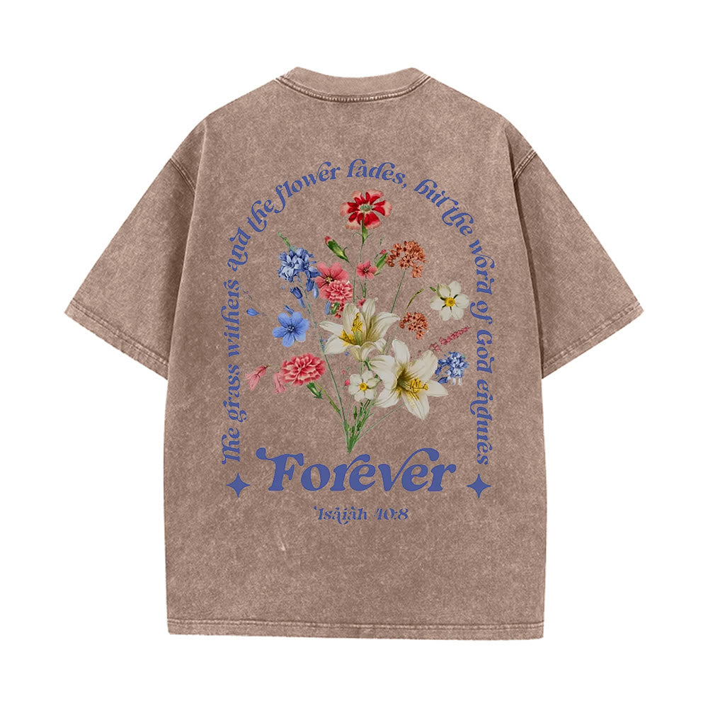 Christianartworkshop Eternal Word of God Unisex Washed T-Shirt - Coffee - 5XL - image 16