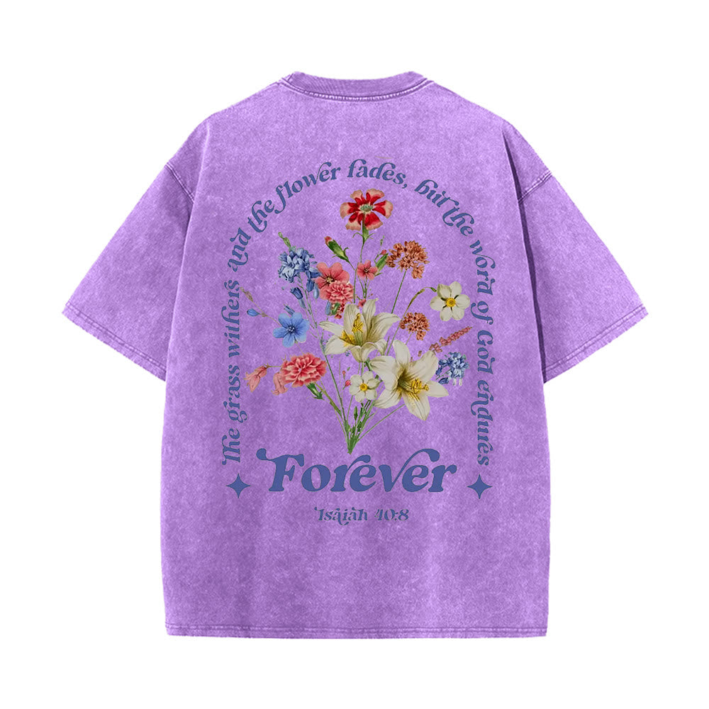 Christianartworkshop Eternal Word of God Unisex Washed T-Shirt - Purple - 5XL - image 0