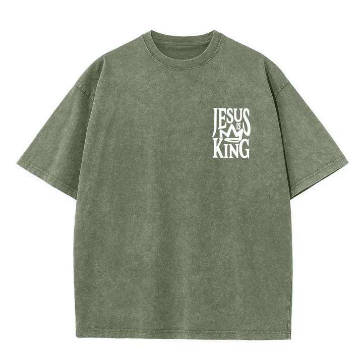 Christianartworkshop Jesus is King Statement Unisex Washed T-Shirt - image 15