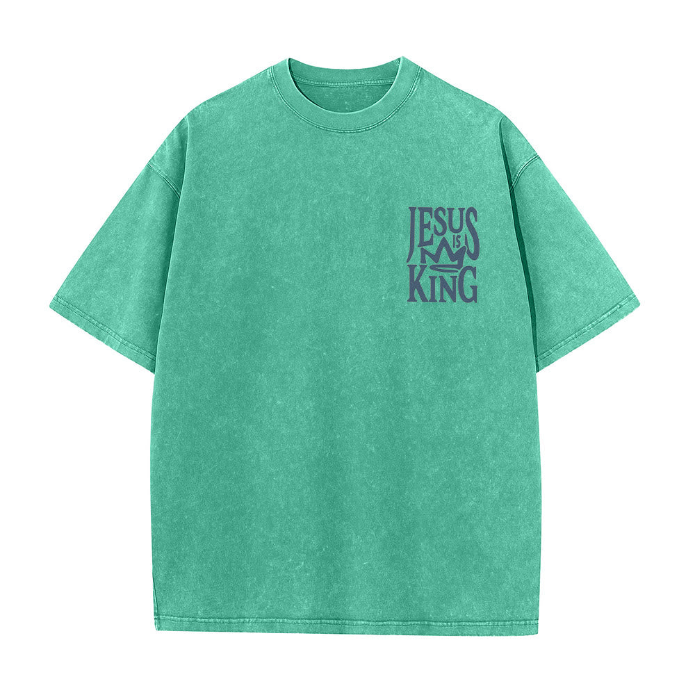 Christianartworkshop Jesus is King Statement Unisex Washed T-Shirt - image 14