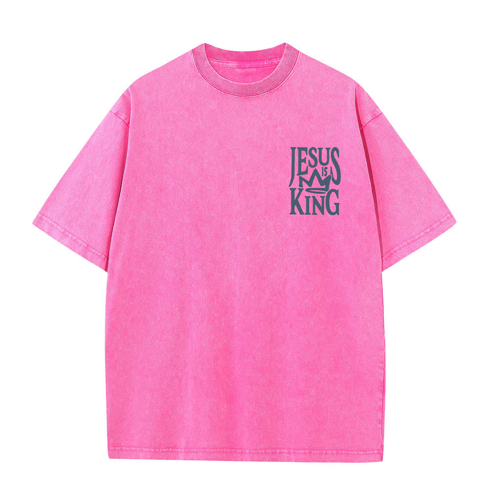 Christianartworkshop Jesus is King Statement Unisex Washed T-Shirt - image 6