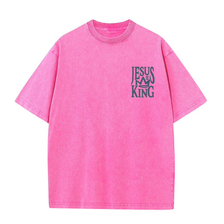 Christianartworkshop Jesus is King Statement Unisex Washed T-Shirt - image 6