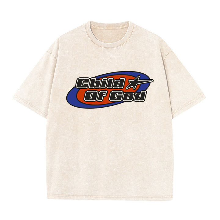 Christianartworkshop Child of God Graphic Unisex Washed T-Shirt - Apricot - 5XL - image 0