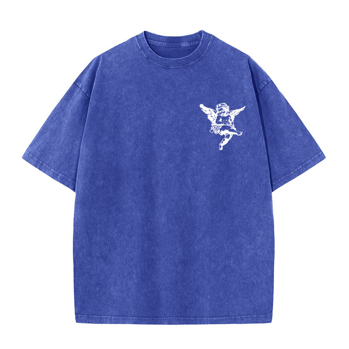 Christianartworkshop Inspired Blessed T-Shirt with Cherub Design Unisex Washed T-Shirt - image 17