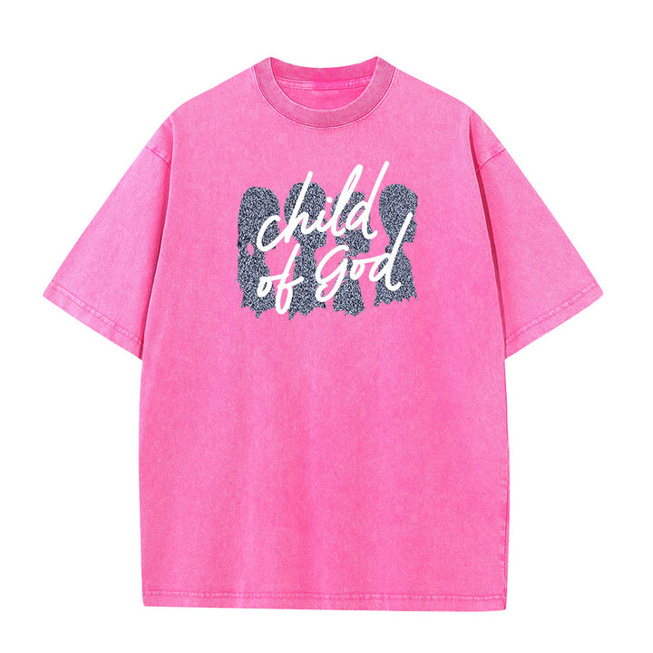 Christianartworkshop Child of God Unisex Washed T-Shirt - Pink - 5XL - image 8