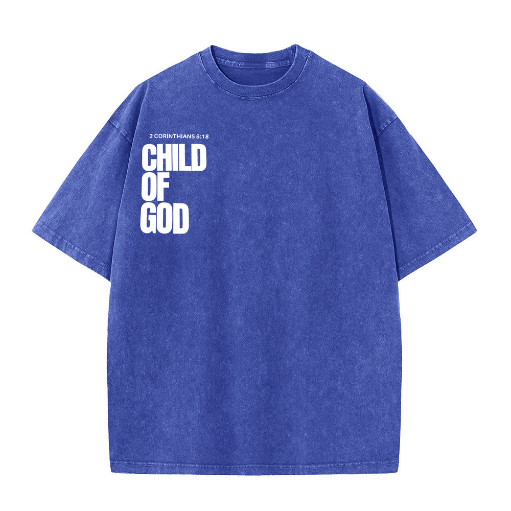 Christianartworkshop Minimalist Child of God Unisex Washed T-Shirt: Bold Faith in Clean Design - image 7