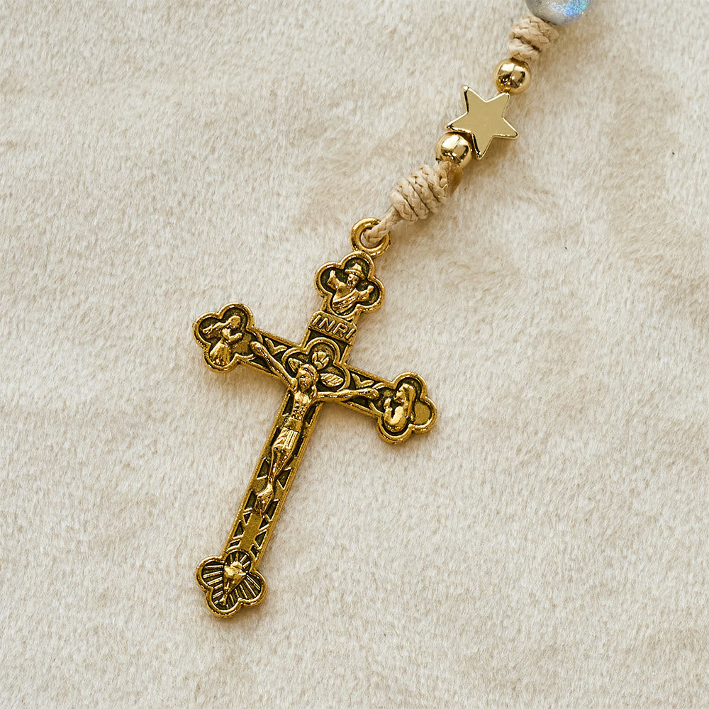 Christianartworkshop Starry Blue & Gray Holy Grail Rosary: Luminous Grace in Prayer - image 8